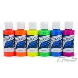 Pro-Line Airbrush Fluorescent Color Set (6 Pack) Flurorescent Rot, Orange, Gelb, Grün, Blau , Fuchsia  (PRO6323-03)