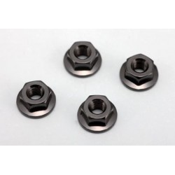 Yokomo Aluminium Radmutter gerändelt 4,0mm - Schwarz  ZC-N4FBKA